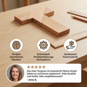 Holz-Tangram Puzzle – Montessori Geometrie- & Lernspiel für Kinder