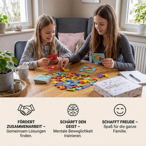 Familienspiel: Holzpuzzle zum Zuordnen von Formen