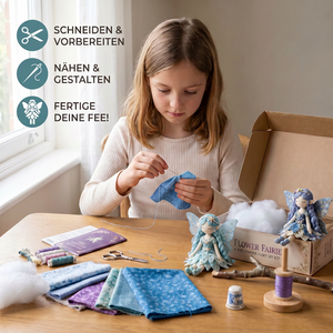 Feen-Nähset zum Selbermachen für Kinder – Gestalte zauberhafte Feenpuppen mit Stoff, Zubehör und Anleitung
