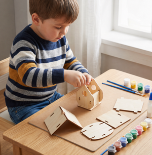 Buntes Vogelhaus Bastel- & Malset für Kinder