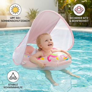 Baby-Schwimmring mit Sonnenschutz – Aufblasbarer Sitzring für sicheren Badespaß