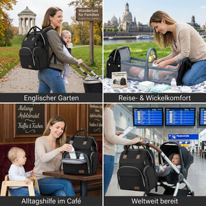 3-in-1 Reise Wickelrucksack mit faltbarem Babybett - Perfekt für Unterwegs!
