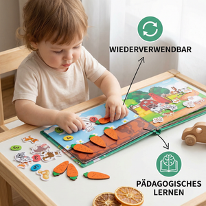 Montessori Sticker-Buch für Kinder – Wiederverwendbares Lern- & Beschäftigunsbuch