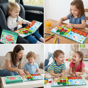 Montessori Sticker-Buch für Kinder – Wiederverwendbares Lern- & Beschäftigunsbuch
