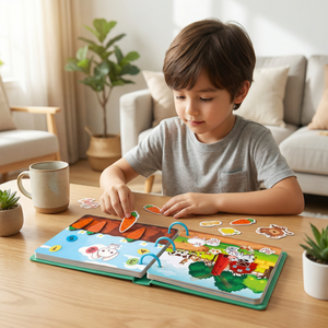Montessori Sticker-Buch für Kinder – Wiederverwendbares Lern- & Beschäftigunsbuch