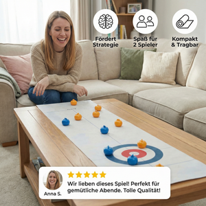 Faltbares Tisch-Curling Spiel – 2-Spieler Wettkampf-Set