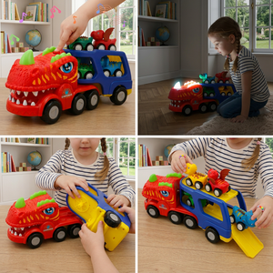 Spielzeugset „Dinosaurier-Transporter“ mit Mini-Dino-Autos
