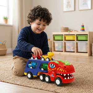 Spielzeugset „Dinosaurier-Transporter“ mit Mini-Dino-Autos