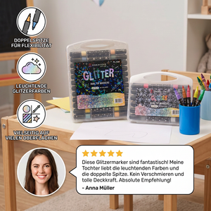 Glitzer-Acrylmarker-Set mit Doppelspitze