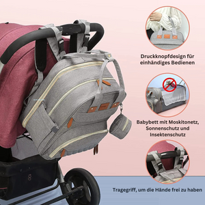 2-in-1 Baby Rucksack mit integriertem Wickelbett