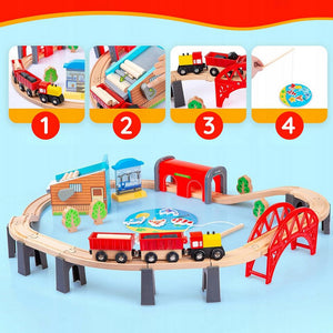 Green Series Spielzeug-Zug Holzeisenbahn Set – Kreativer Spielspaß – Lernspielzeug für Kinder, (Set)