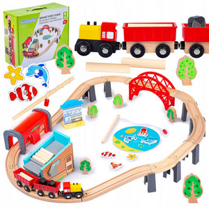 Green Series Spielzeug-Zug Holzeisenbahn Set – Kreativer Spielspaß – Lernspielzeug für Kinder, (Set)