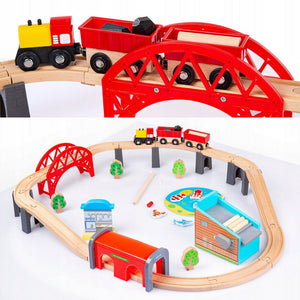 Green Series Spielzeug-Zug Holzeisenbahn Set – Kreativer Spielspaß – Lernspielzeug für Kinder, (Set)