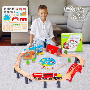 Green Series Spielzeug-Zug Holzeisenbahn Set – Kreativer Spielspaß – Lernspielzeug für Kinder, (Set)
