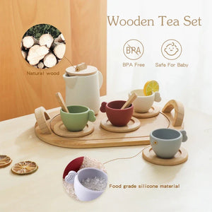 Holz- und Silikon Teeset