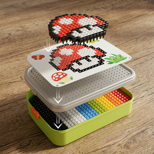 Montessori-Mosaik-Puzzle-Set für Kinder mit Pilzen und Steckstiften