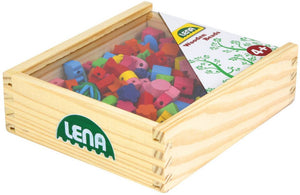 Lena® Kreativset Holzkiste mit Holzperlen, Made in Europe