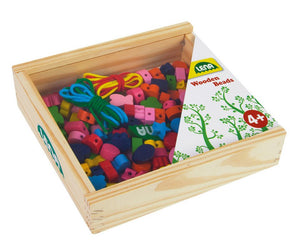 Lena® Kreativset Holzkiste mit Holzperlen, Made in Europe