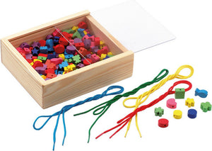 Lena® Kreativset Holzkiste mit Holzperlen, Made in Europe