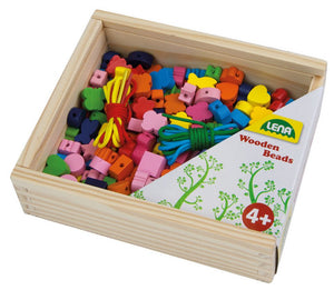 Lena® Kreativset Holzkiste mit Holzperlen, Made in Europe