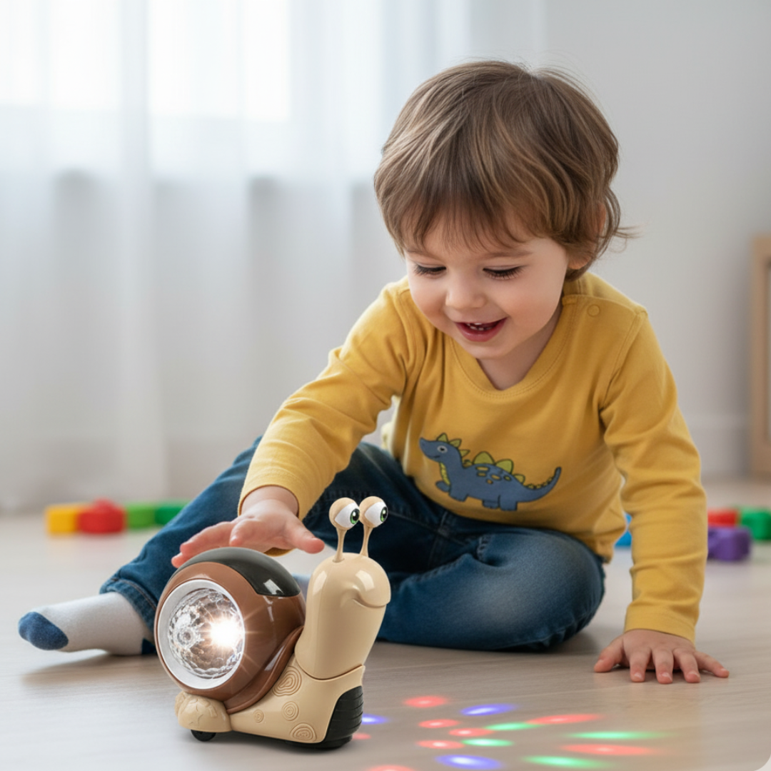 Leuchtende und Musik Spielende Schnecke Krabbelspielzeug