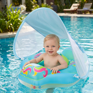 Aufblasbarer Baby-Schwimmring mit Sonnendach – Sicherer Pool-Sitz für Babys