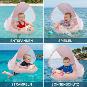 Aufblasbarer Baby-Schwimmring mit Sonnendach – Sicherer Pool-Sitz für Babys