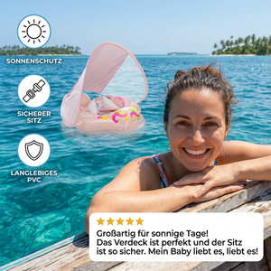 Aufblasbarer Baby-Schwimmring mit Sonnendach – Sicherer Pool-Sitz für Babys