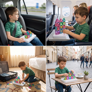 Kompakte Magnetplättchen – 40-teiliges Montessori-Reiseset