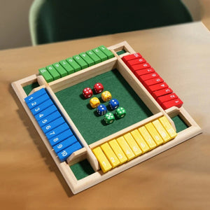 ShutTheBox Familien Klappenspiel 4 Spieler Set