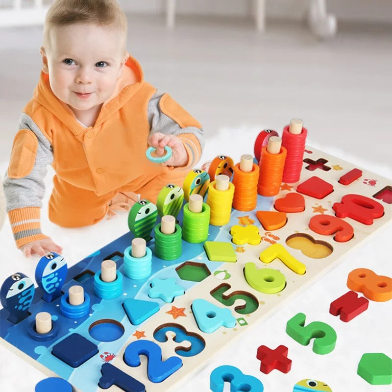 WoodenEdu | Kognitives Lernspiel - Montessori-Holzspielbrett