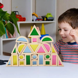 Montessori Holzfenster Spielsteine