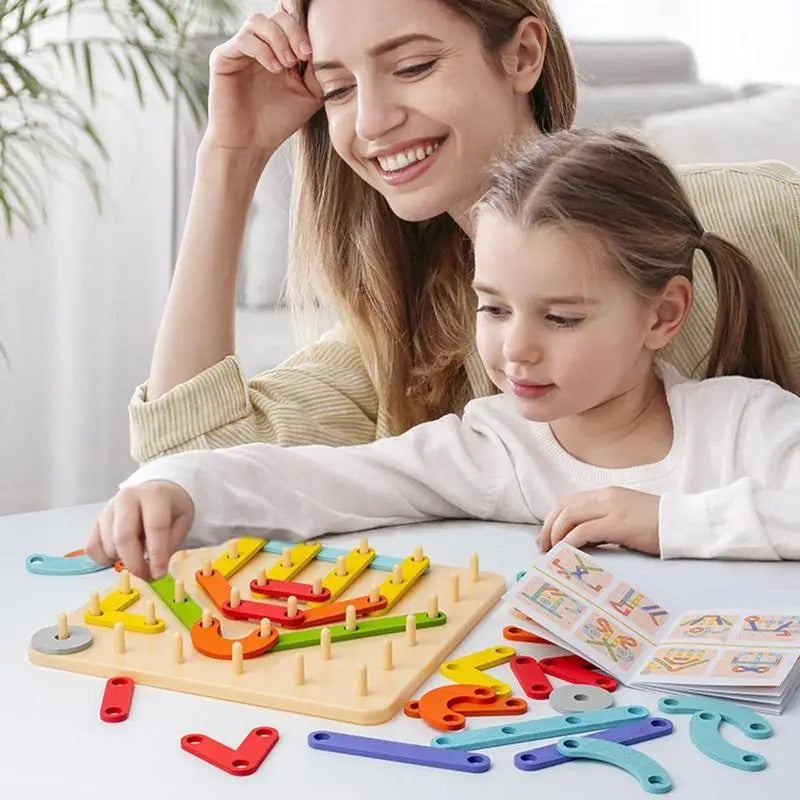 Kreatives Montessori Nagel Puzzle Spielzeug aus Holz