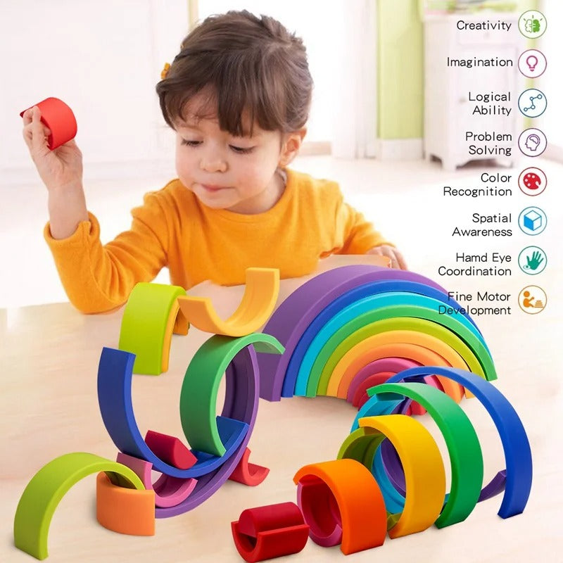 Montessori Farben Holzbausteine