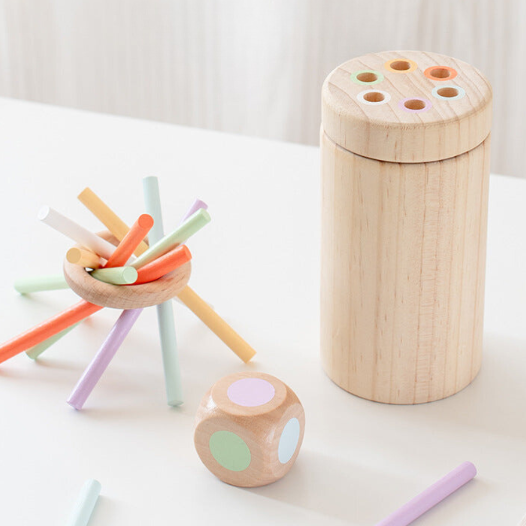 Montessori Farben Holzstäbchen Spiel