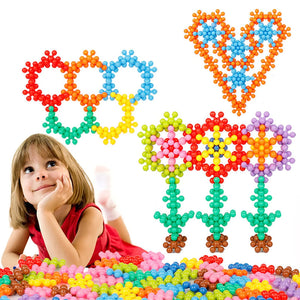 Montessori Schneeflocken Bausteine