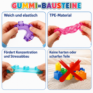 Zauberhafte Gummiblockchen, weiche Bausteine für Kinder
