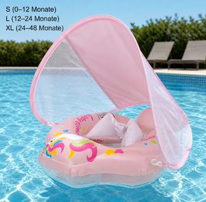 Baby-Schwimmring mit Sonnenschutz – Aufblasbarer Sitzring für sicheren Badespaß