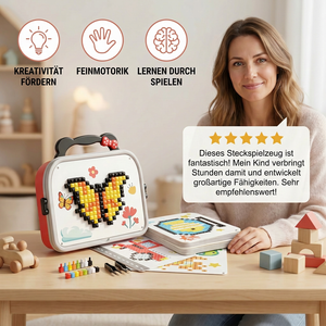 Montessori-Mosaik-Puzzle-Set für Kinder mit Pilzen und Steckstiften