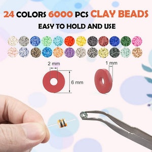 Refined Living Kreativset 8000+ Tonperlen Armband DIY Set mit Buchstaben,Perlen zum Auffädeln, (Bastelperlen,Alphabet Perlen,Perlen Set Buchstaben, Perlen zum Auffädeln für Kinder und Erwachsene, Geschenkset,Polymer Clay Perlen,DIY Schmuckset, mit 24 Farben, Buchstaben, Charms, Sicher & hochwertig,Farbintensive,für Mädchen, Frauen & Kreative), Armband Schmuckherstellung Kit für Armbänder, Halsketten & Fußketten