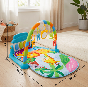 Baby Musik-Spielbogen mit Piano – Interaktive Sensorik Krabbeldecke für 0-24 Monate