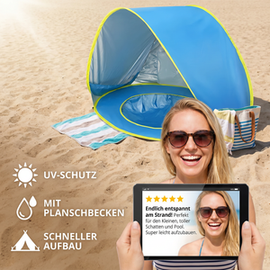 Pop-Up Baby Strandzelt mit integriertem Pool & UV-Schutz – Tragbarer Sonnenschutz für Kinder