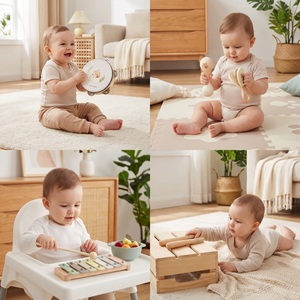 Montessori Holz-Musikinstrumente Set für Babys - Sensorisches & Musikalisches Lernspielzeug