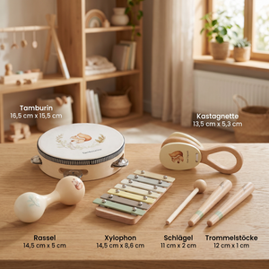 Montessori Holz-Musikinstrumente Set für Babys - Sensorisches & Musikalisches Lernspielzeug