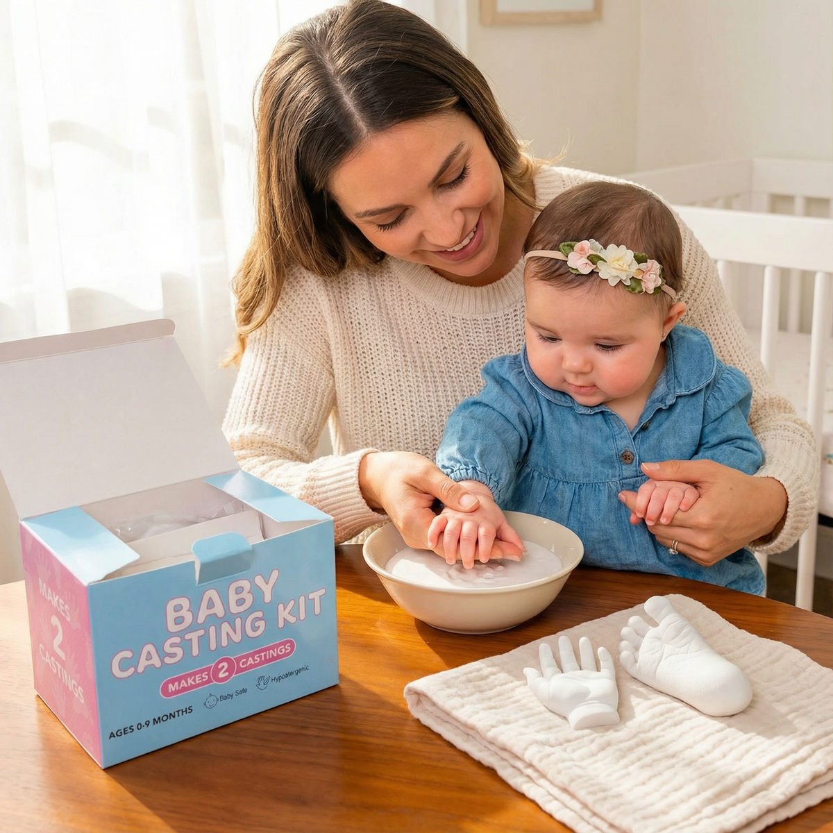 Baby Hand- & Fußabdruck-Set – Erinnerungsset für Neugeborene & Eltern