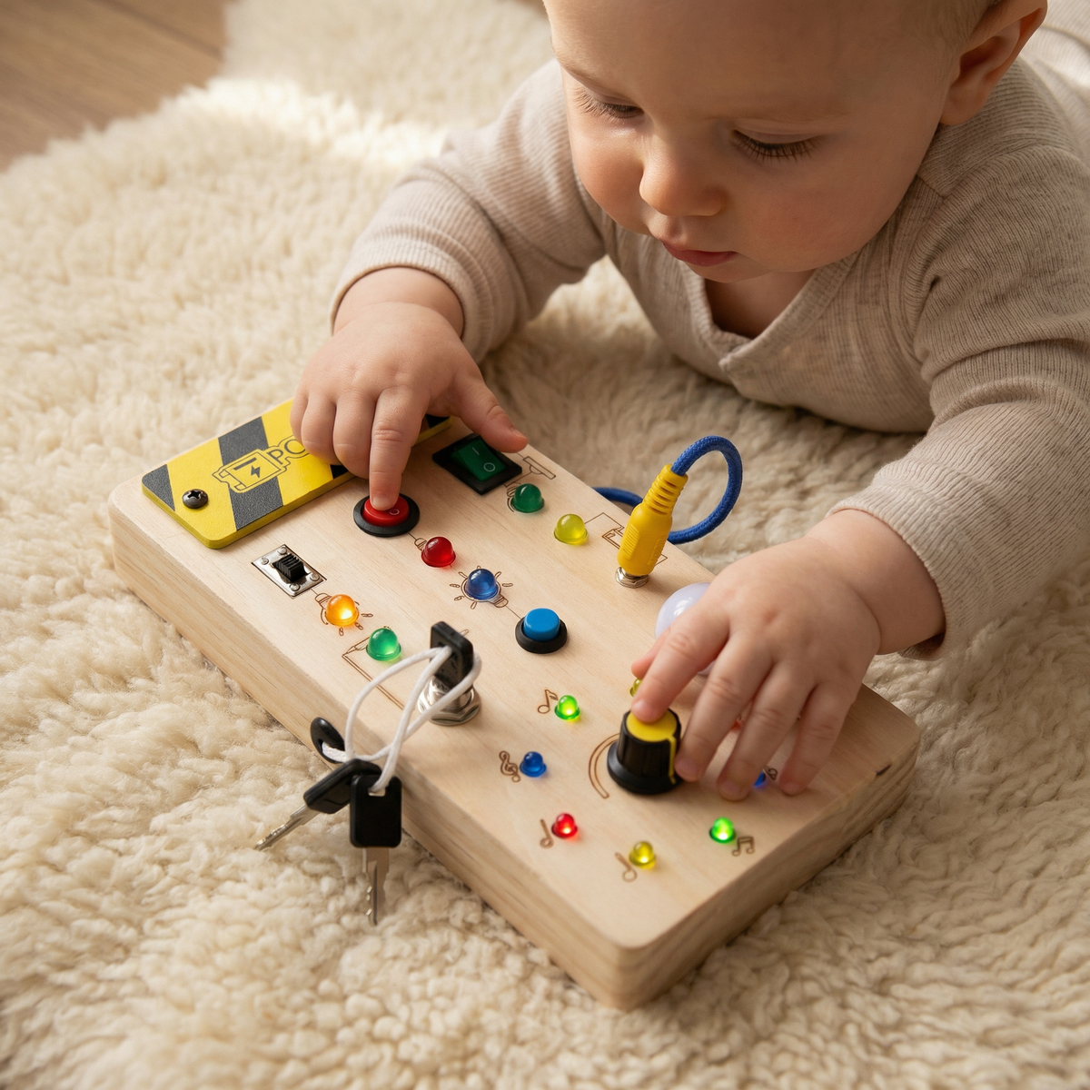 Montessori Beschäftigungs Tafel aus Holz