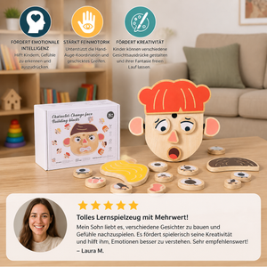 Holz-Lernspielzeug für Gesichtsausdrücke & Emotionen für Kinder