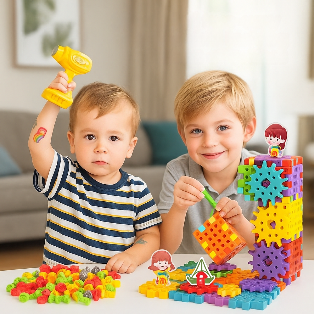 Montessori 3D Zahnrad und Puzzle Spielsteine